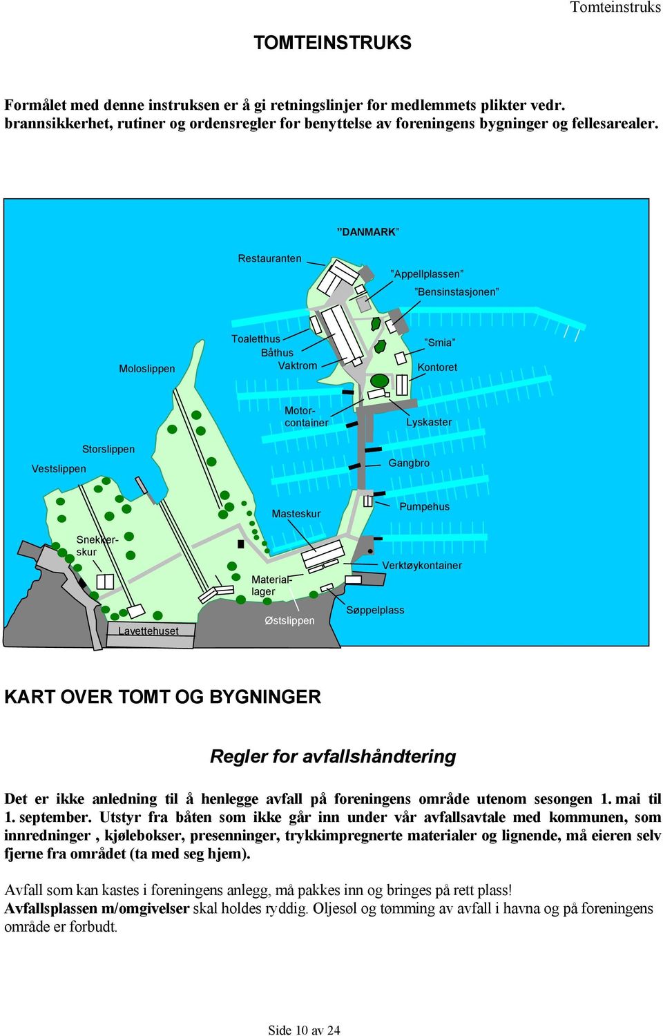 DANMARK Restauranten Appellplassen ensinstasjonen Moloslippen Toaletthus åthus Vaktrom Smia Kontoret Storslippen Vestslippen Lyskaster Gangbro Lavettehuset Snekkerskur Motorcontainer Materiallager