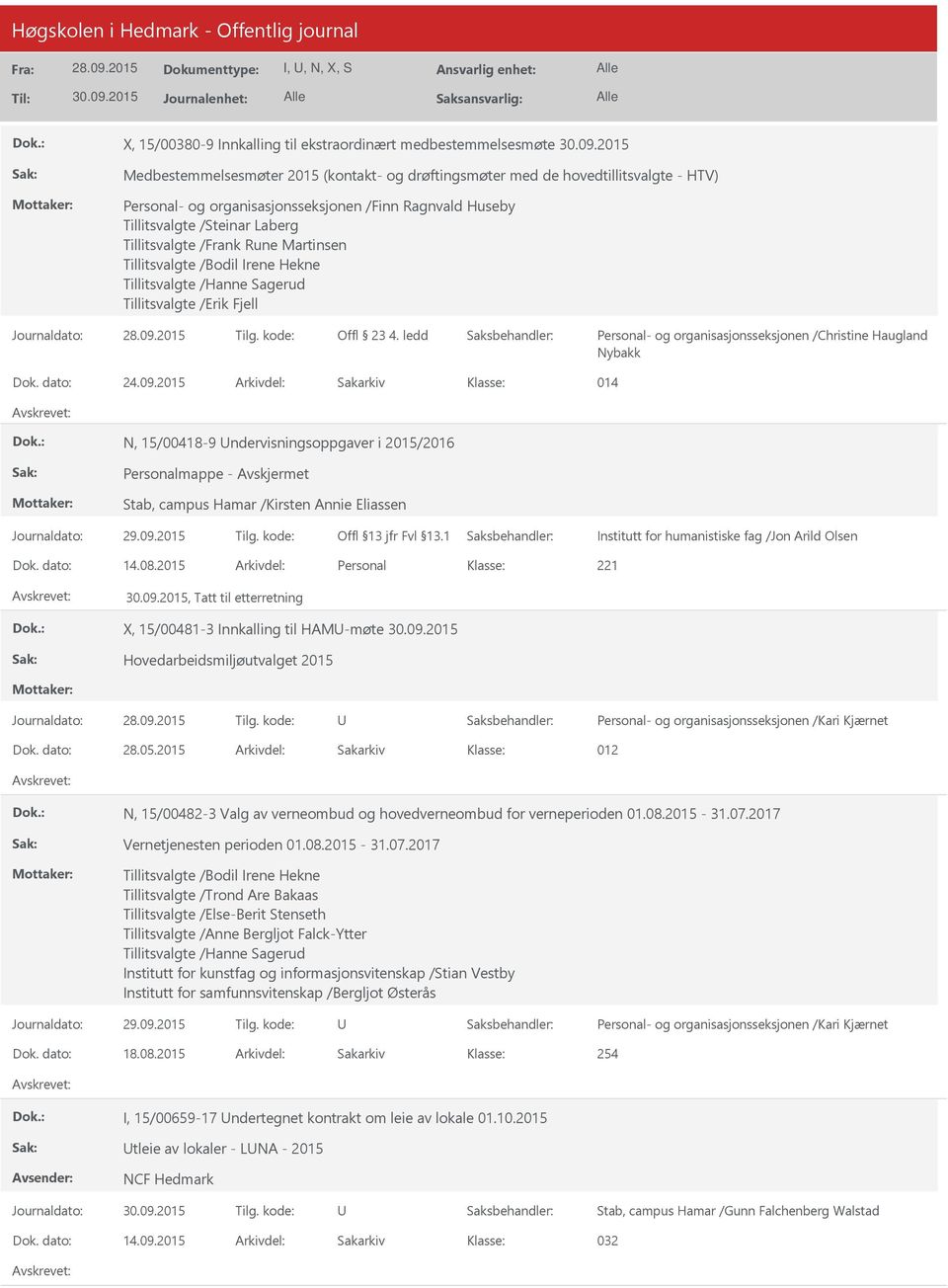 ledd Personal- og organisasjonsseksjonen /Christine Haugland Nybakk Dok. dato: 24.09.