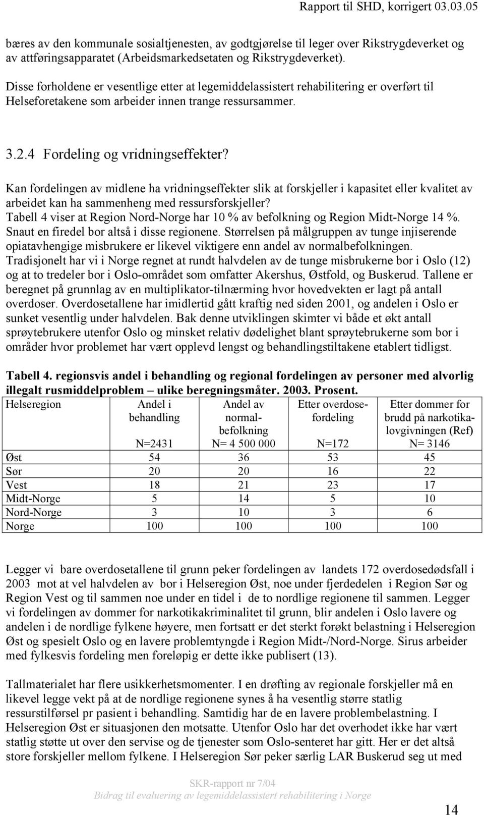 Kan fordelingen av midlene ha vridningseffekter slik at forskjeller i kapasitet eller kvalitet av arbeidet kan ha sammenheng med ressursforskjeller?