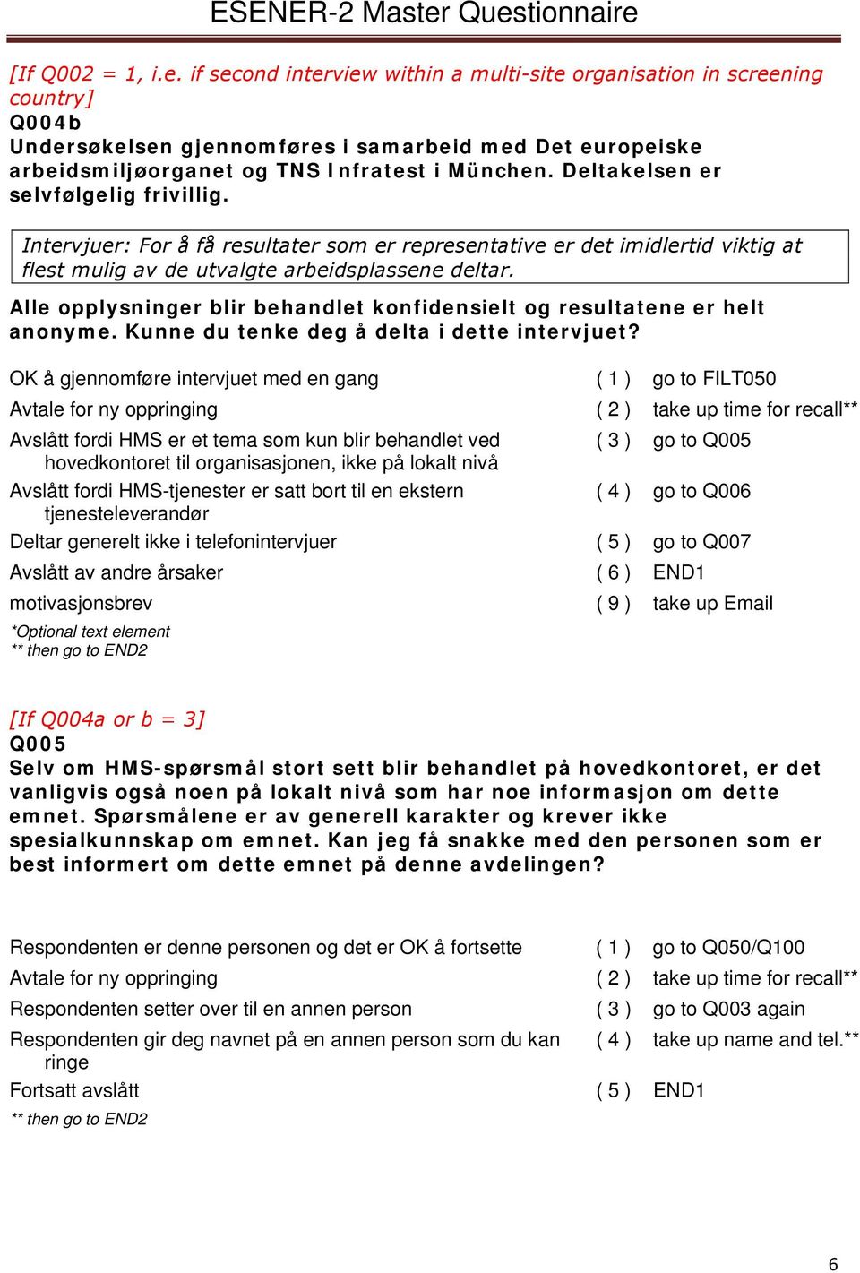 Deltakelsen er selvfølgelig frivillig. Intervjuer: For å få resultater som er representative er det imidlertid viktig at flest mulig av de utvalgte arbeidsplassene deltar.