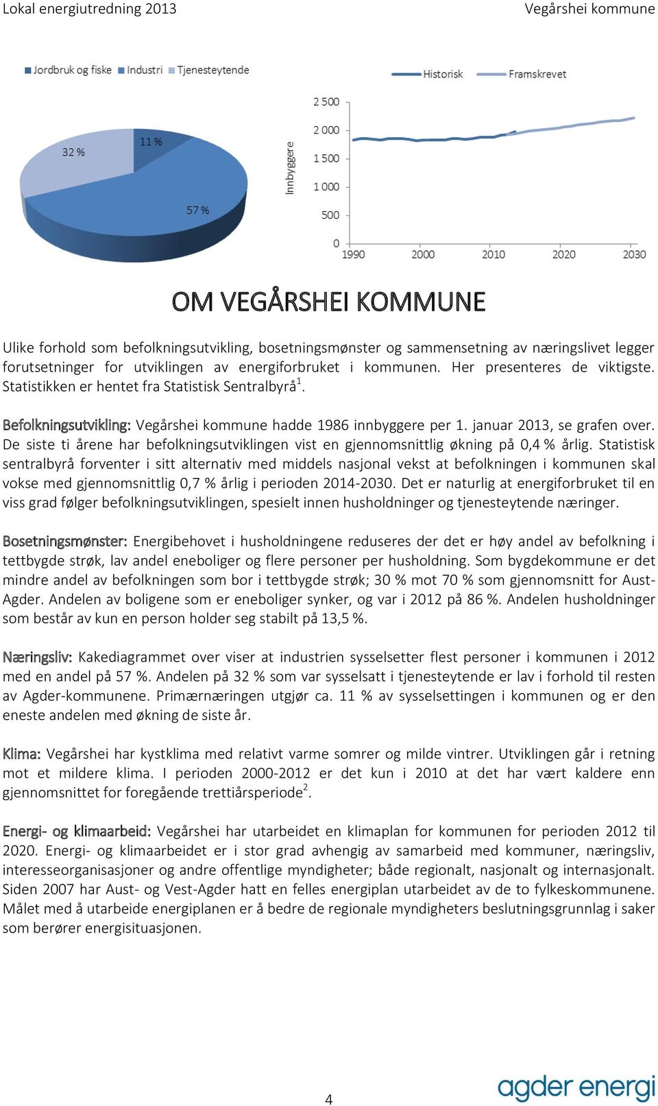 De siste ti årene har befolkningsutviklingen vist en gjennomsnittlig økning på 0,4 % årlig.