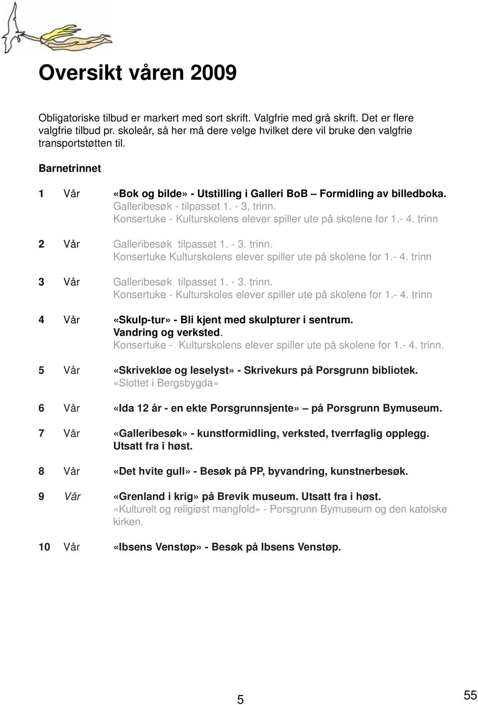 Galleribesøk - tilpasset 1. - 3, trinn. Konsertuke - Kulturskolens elever spiller ute på skolene for 1.- 4. trinn 2 Vår Galleribesøk tilpasset 1. - 3. trinn. Konsertuke Kulturskolens elever spiller ute på skolene for 1.