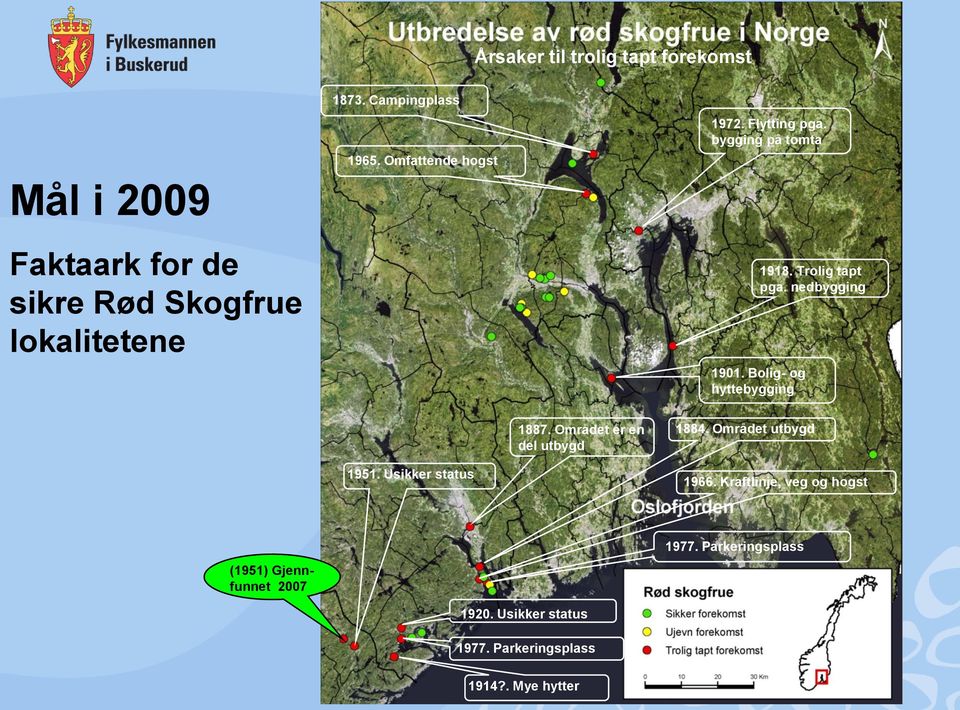 Bolig- og hyttebygging 1887. Området er en del utbygd 1884. Området utbygd 1951. Usikker status 1966.