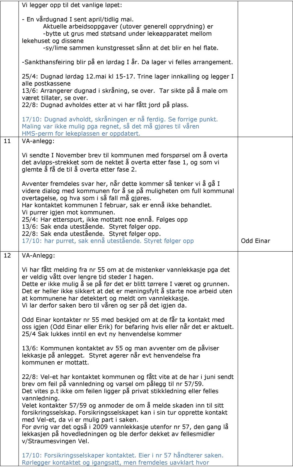 -Sankthansfeiring blir på en lørdag I år. Da lager vi felles arrangement. 25/4: Dugnad lørdag 12.mai kl 15-17.