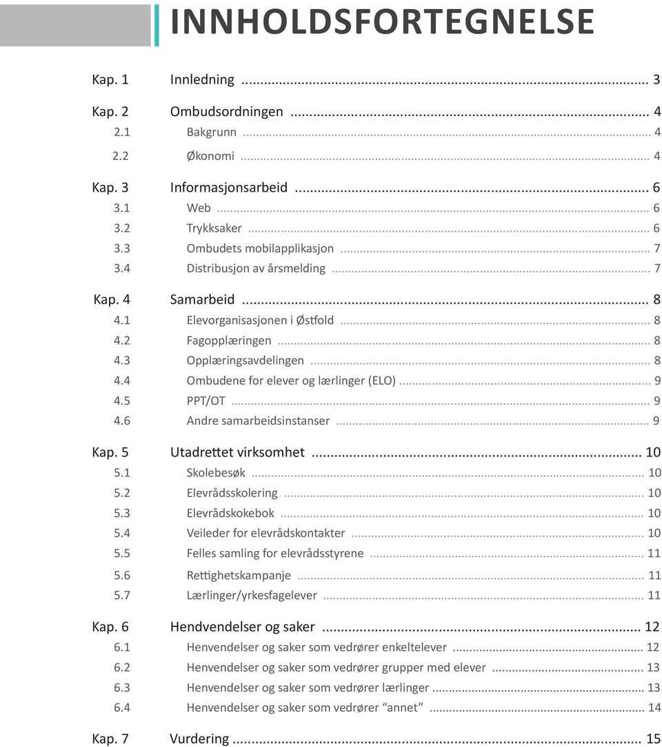 .. 9 4.5 PPT/OT... 9 4.6 Andre samarbeidsinstanser... 9 Kap. 5 Utadrettet virksomhet... 10 5.1 Skolebesøk... 10 5.2 Elevrådsskolering... 10 5.3 Elevrådskokebok... 10 5.4 Veileder for elevrådskontakter.