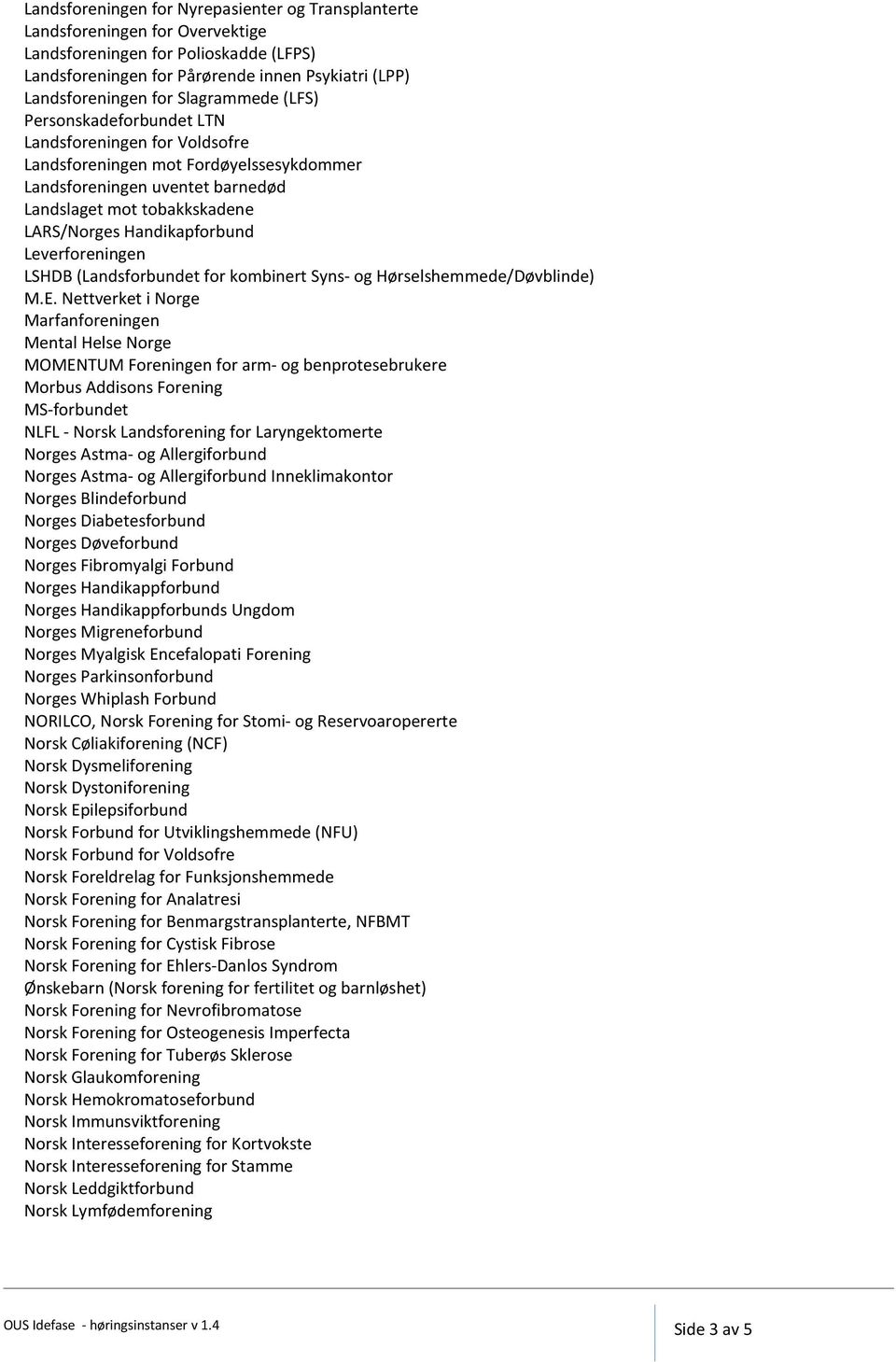 Handikapforbund Leverforeningen LSHDB (Landsforbundet for kombinert Syns- og Hørselshemmede/Døvblinde) M.E.