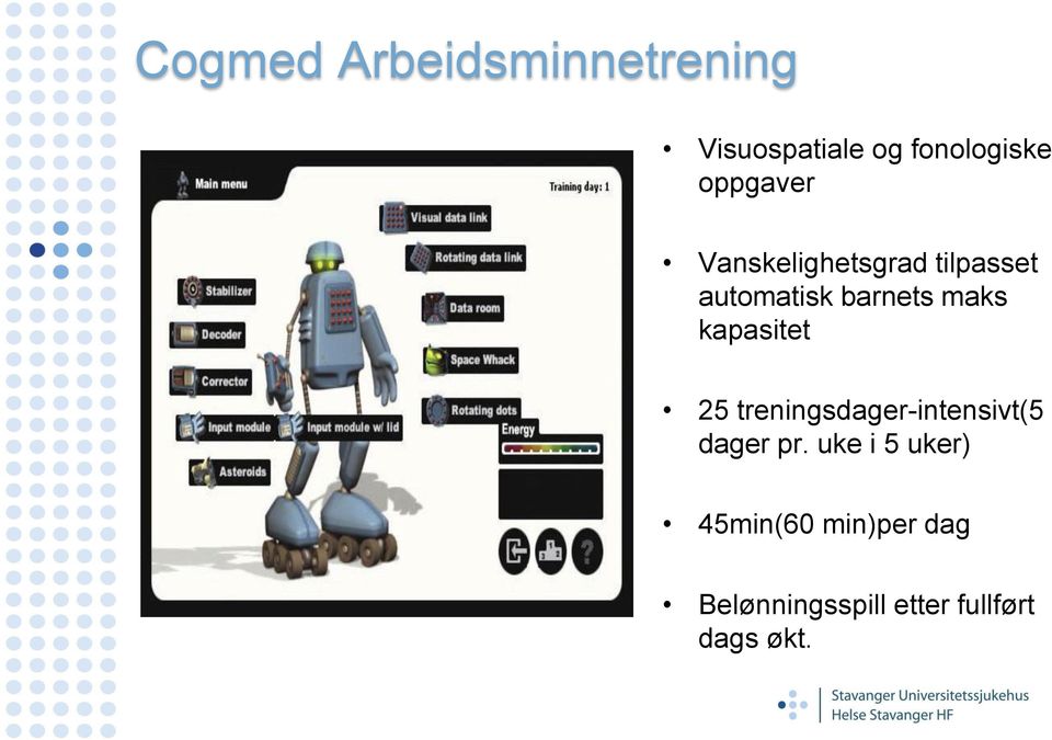 kapasitet 25 treningsdager-intensivt(5 dager pr.