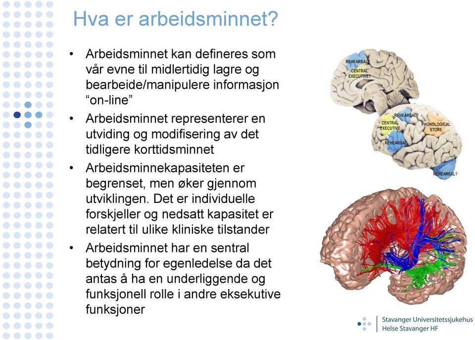 representerer en utviding og modifisering av det tidligere korttidsminnet Arbeidsminnekapasiteten er begrenset, men øker gjennom