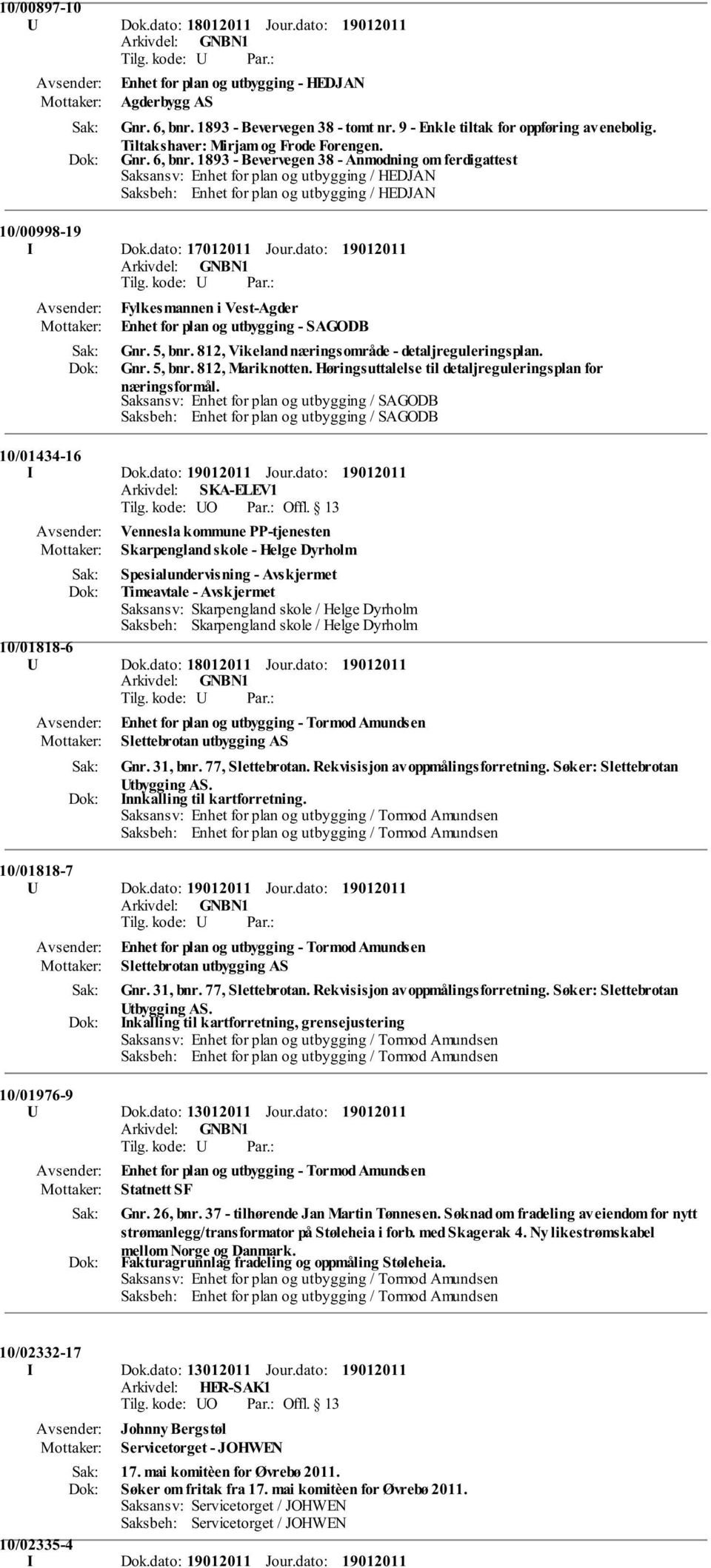 1893 - Bevervegen 38 - Anmodning om ferdigattest Saksansv: Enhet for plan og utbygging / HEDJAN Saksbeh: Enhet for plan og utbygging / HEDJAN 10/00998-19 I Dok.dato: 17012011 Jour.