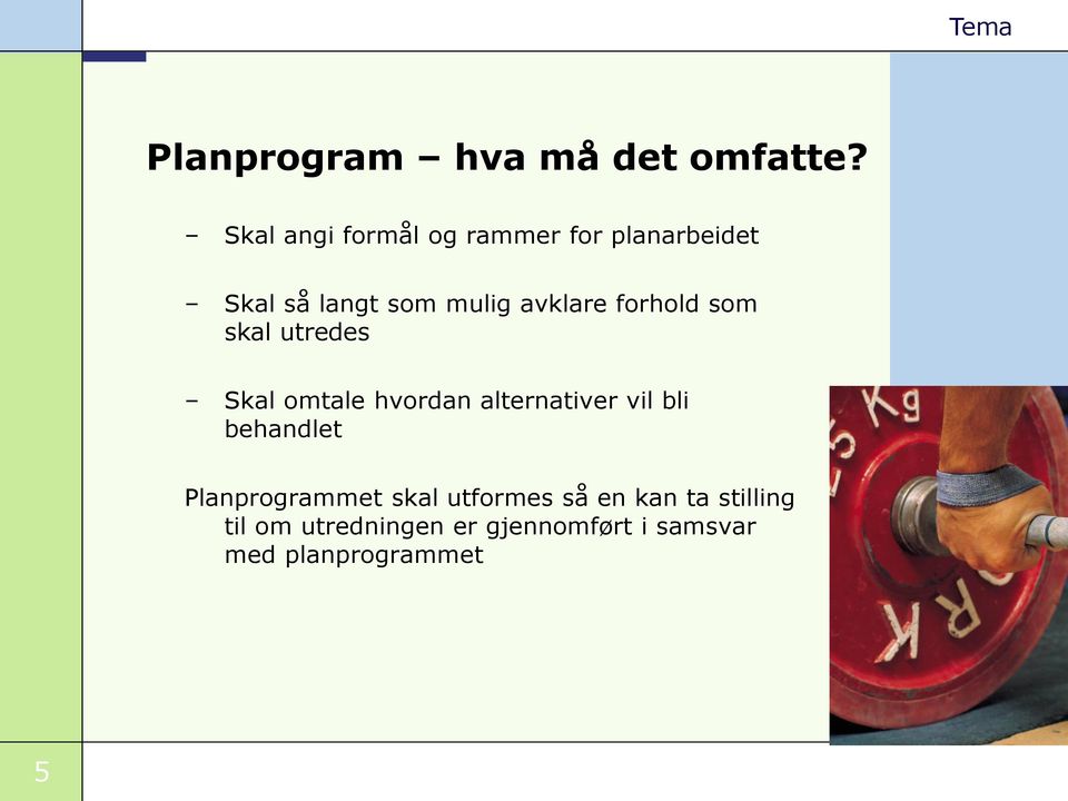 avklare forhold som skal utredes Skal omtale hvordan alternativer vil bli