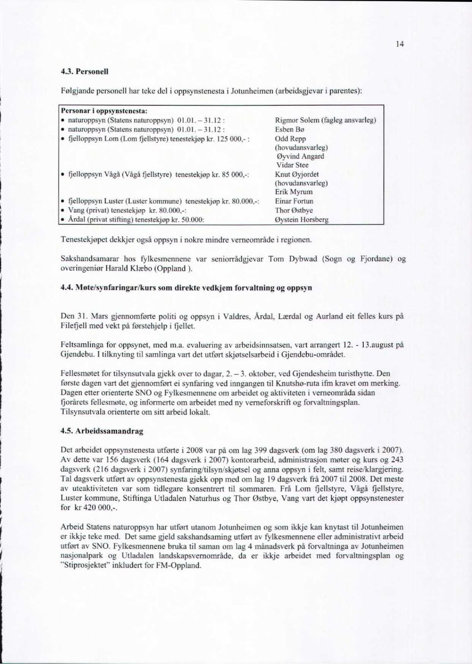 -: fjelloppsyn Luster Luster kommund tenestekiop kr. 80.00( Vang at tenestekiop kr. 80.000.-: Ardal (pri3at stirtina i tenestekjop kr. 50.