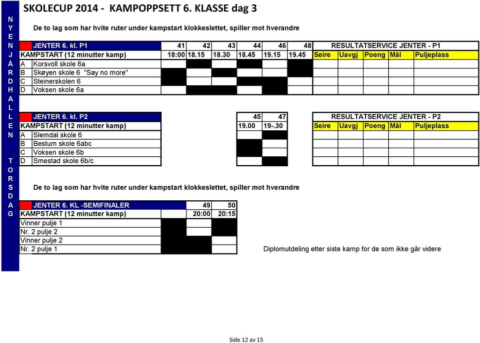 P2 45 47 RUTTRVIC JTR - P2 KMPTRT (12 minutter kamp) 19.00 19-.