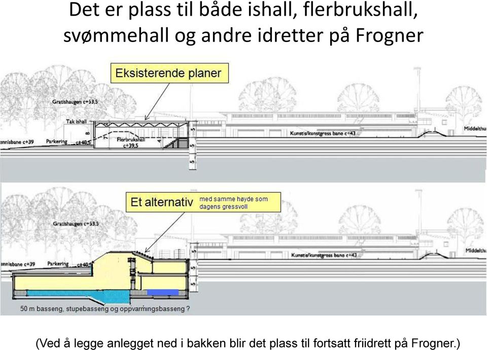 idretter på Frogner (Ved å legge anlegget