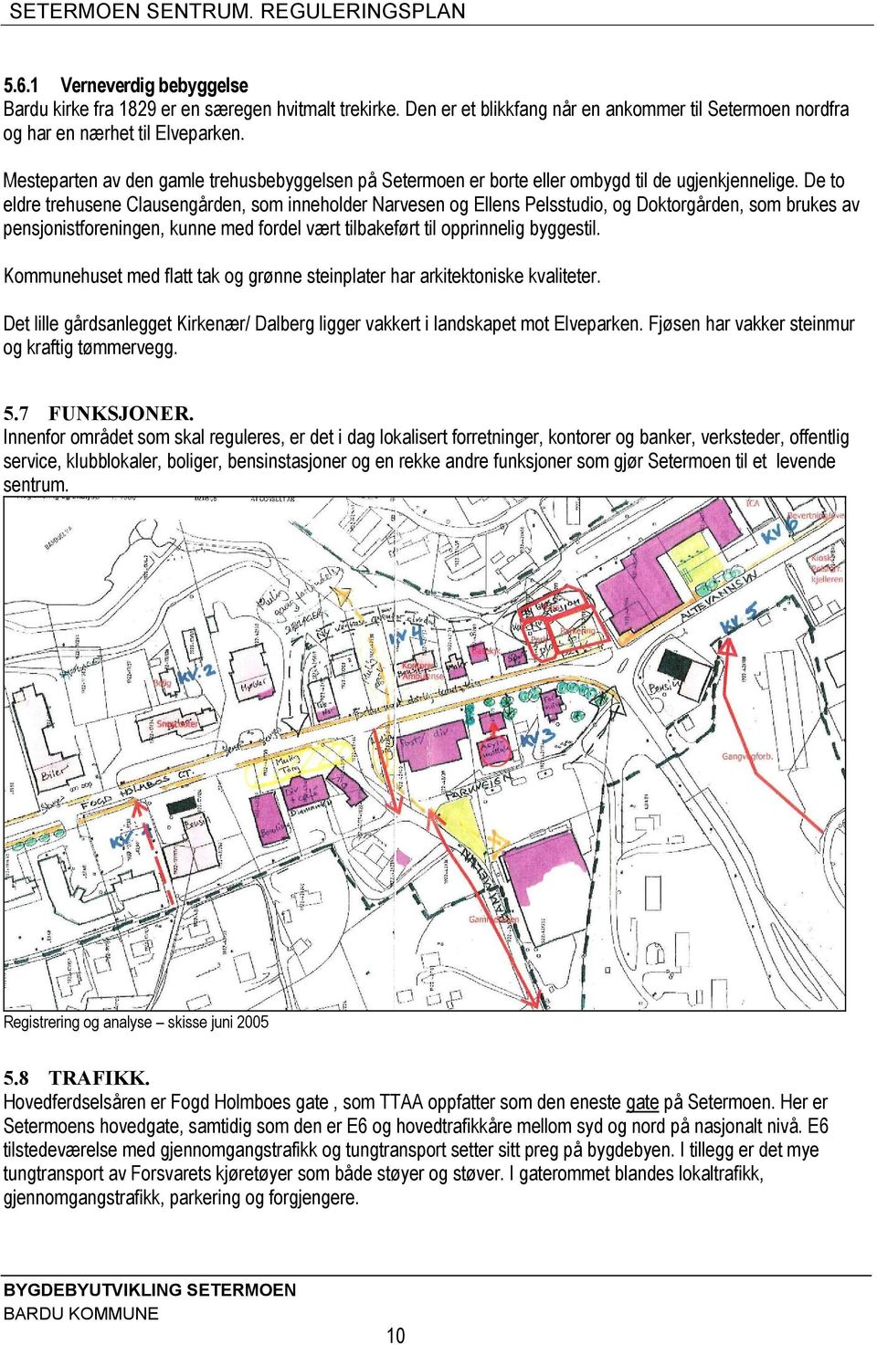 De to eldre trehusene Clausengården, som inneholder Narvesen og Ellens Pelsstudio, og Doktorgården, som brukes av pensjonistforeningen, kunne med fordel vært tilbakeført til opprinnelig byggestil.