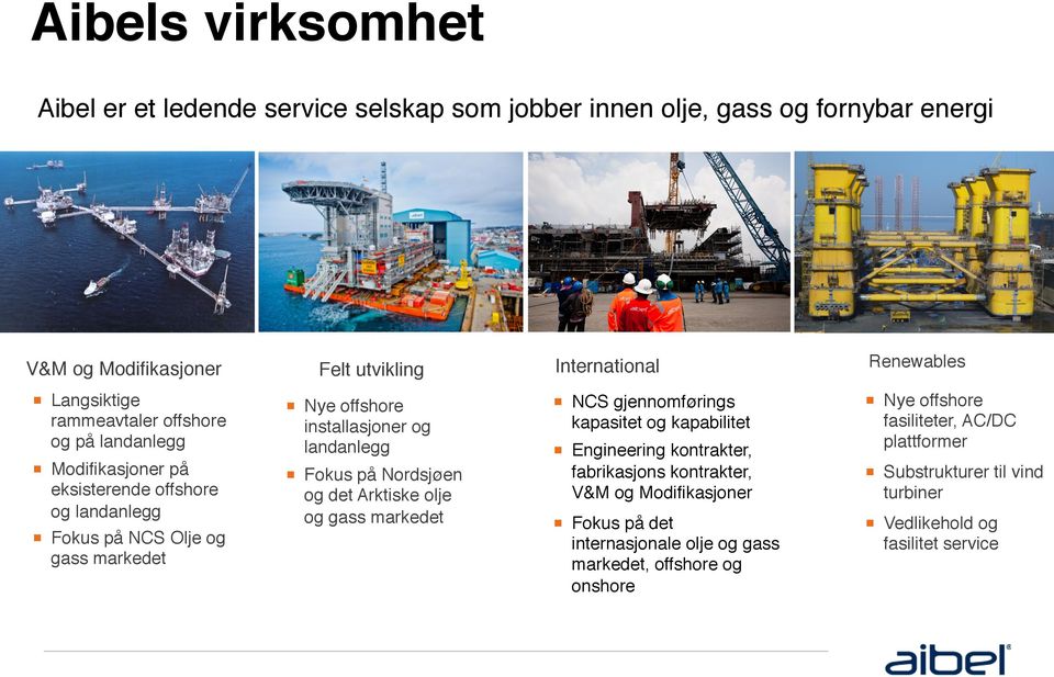 Fokus på Nordsjøen og det Arktiske olje og gass markedet! International! Renewables! NCS! gjennomførings Nye offshore kapasitet og kapabilitet!
