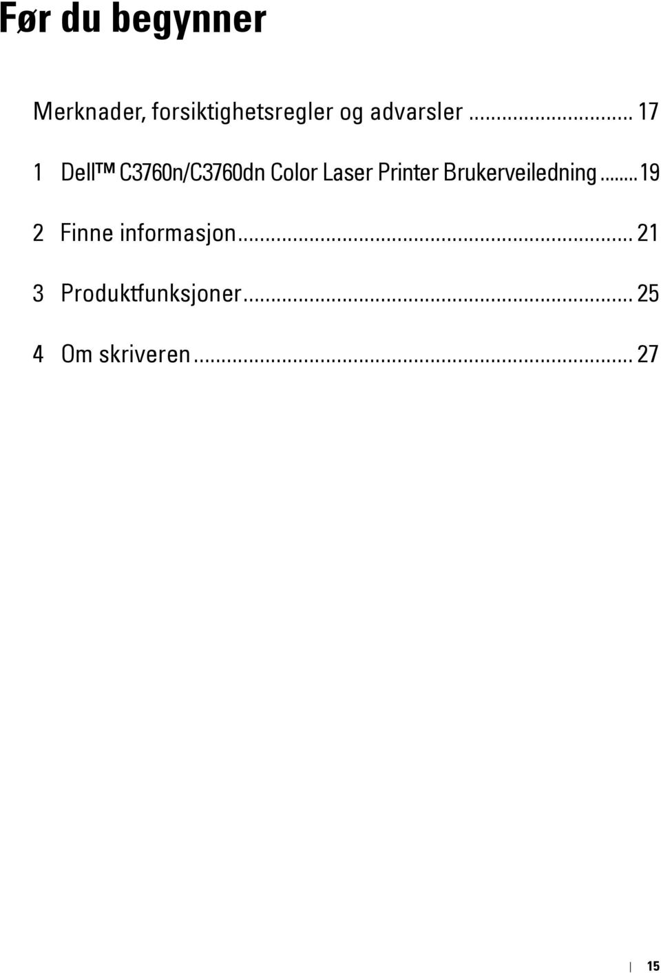 .. 17 1 Dell C3760n/C3760dn Color Laser Printer