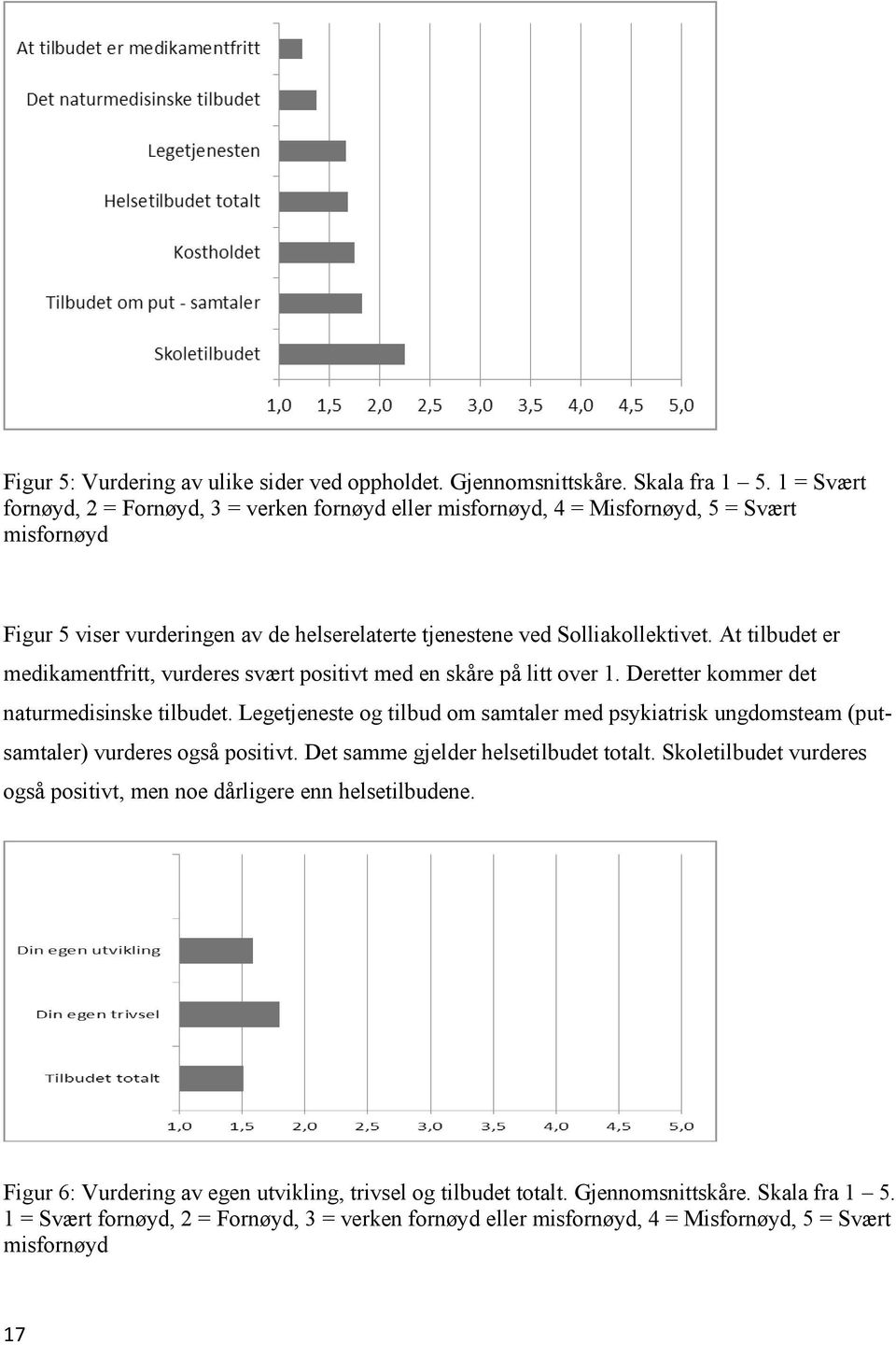 At tilbudet er medikamentfritt, vurderes svært positivt med en skåre på litt over 1. Deretter kommer det naturmedisinske tilbudet.