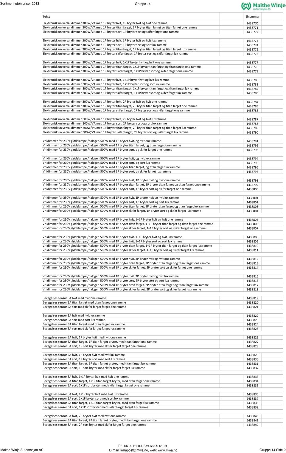 bryter hvit og hvit lux ramme Elektronisk universal dimmer 300W/VA med 1P bryter sort, 1P bryter sort og sort lux ramme Elektronisk universal dimmer 300W/VA med 1P bryter titan farget, 1P bryter