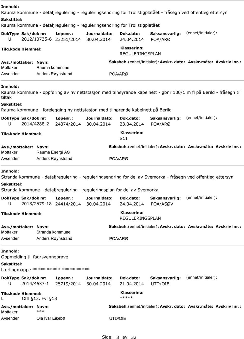 - forelegging ny nettstasjon med tilhørende kabelnett på Berild 2014/4288-2 24374/2014 23.04.