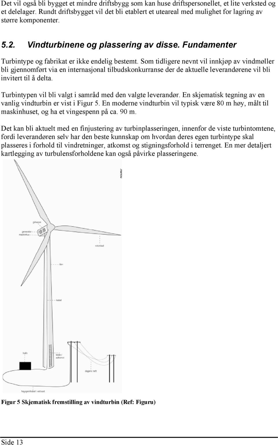 Fundamenter Turbintype og fabrikat er ikke endelig bestemt.