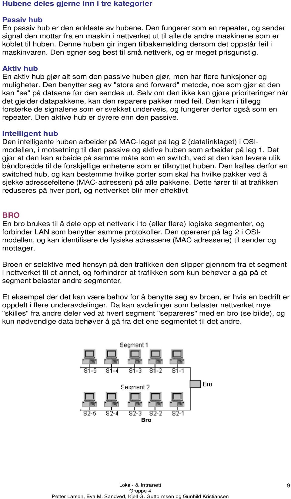 Denne huben gir ingen tilbakemelding dersom det oppstår feil i maskinvaren. Den egner seg best til små nettverk, og er meget prisgunstig.