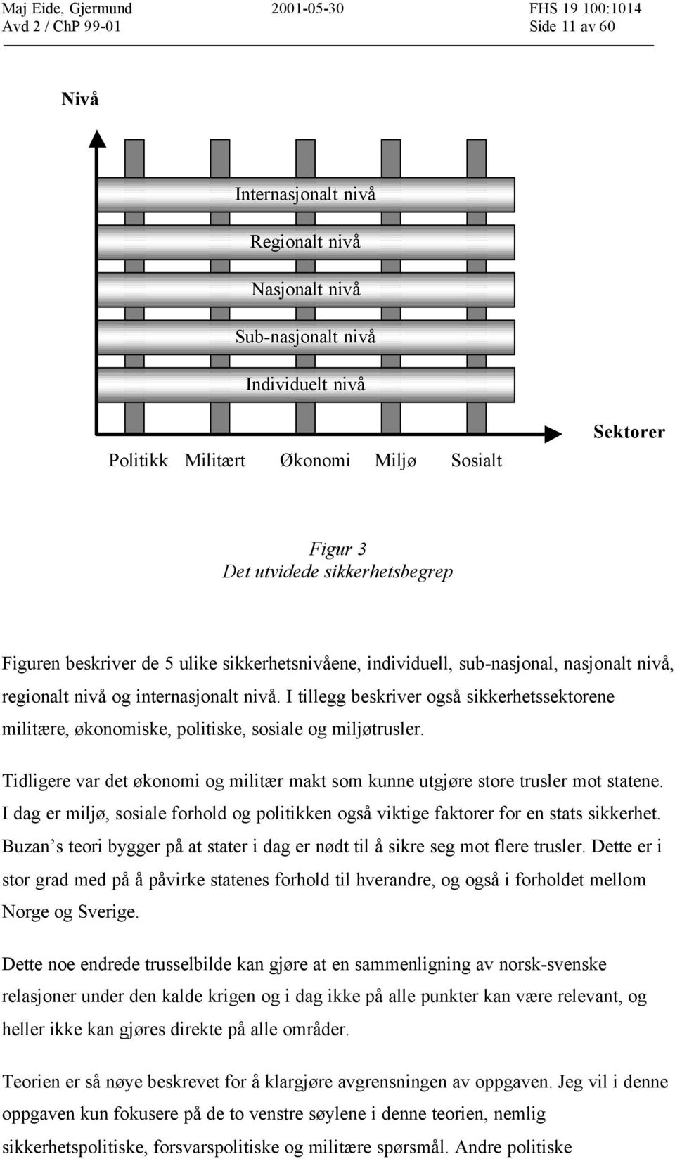 I tillegg beskriver også sikkerhetssektorene militære, økonomiske, politiske, sosiale og miljøtrusler. Tidligere var det økonomi og militær makt som kunne utgjøre store trusler mot statene.