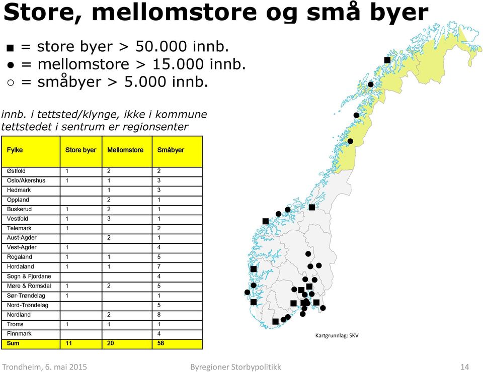 Buskerud 1 2 1 Vestfold 1 3 1 Telemark 1 2 Aust-Agder 2 1 Vest-Agder 1 4 Rogaland 1 1 5 Hordaland 1 1 7 Sogn & Fjordane 4 Møre & Romsdal 1 2 5 Sør-Trøndelag 1 1