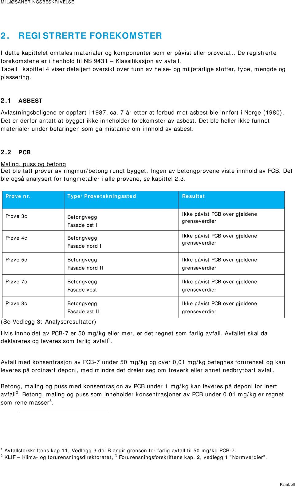 1 ASBEST Avlastningsboligene er oppført i 1987, ca. 7 år etter at forbud mot asbest ble innført i Norge (1980). Det er derfor antatt at bygget ikke inneholder forekomster av asbest.