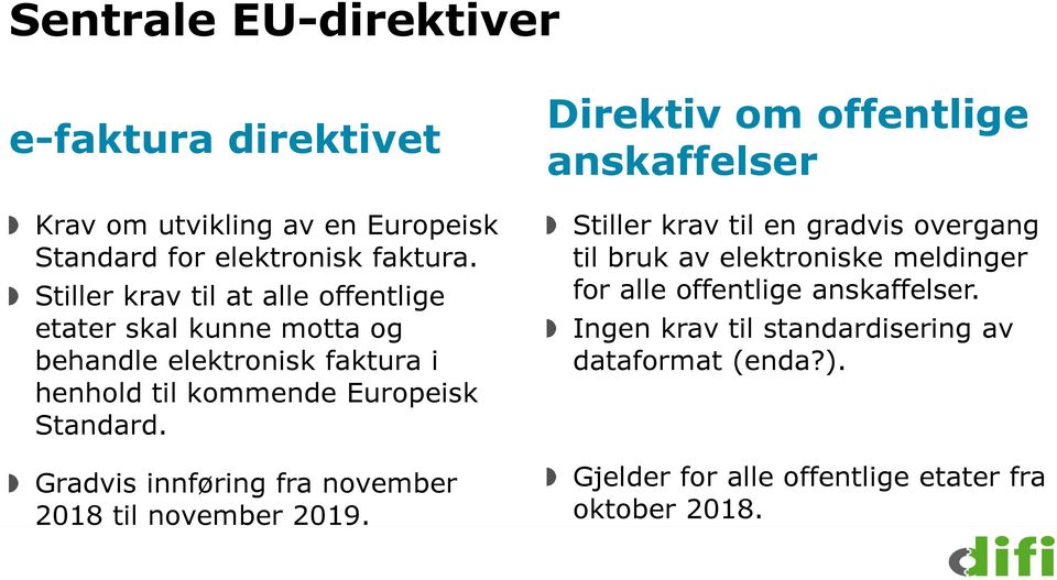 Gradvis innføring fra november 2018 til november 2019.