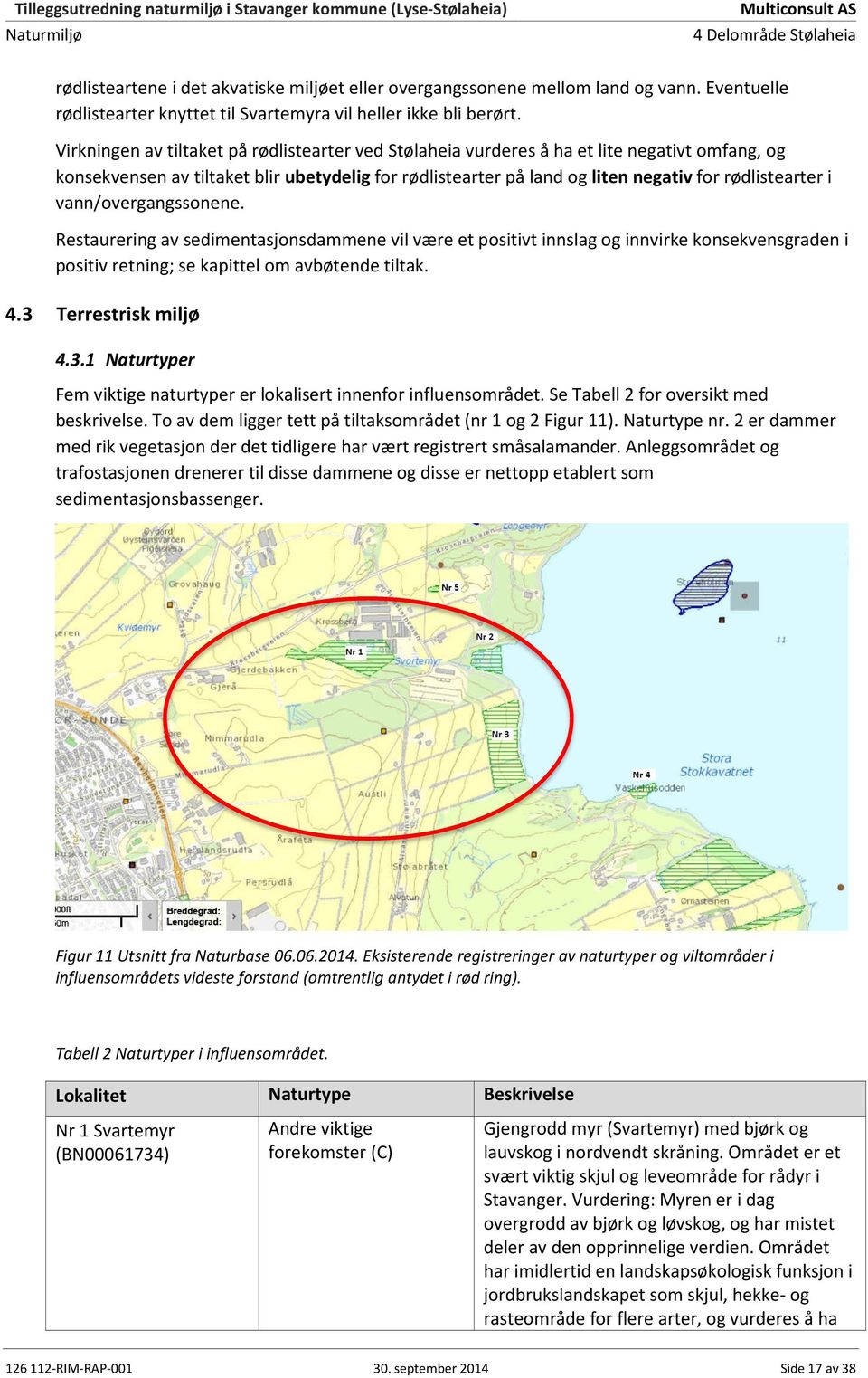 vann/overgangssonene. Restaurering av sedimentasjonsdammene vil være et positivt innslag og innvirke konsekvensgraden i positiv retning; se kapittel om avbøtende tiltak. 4.3 