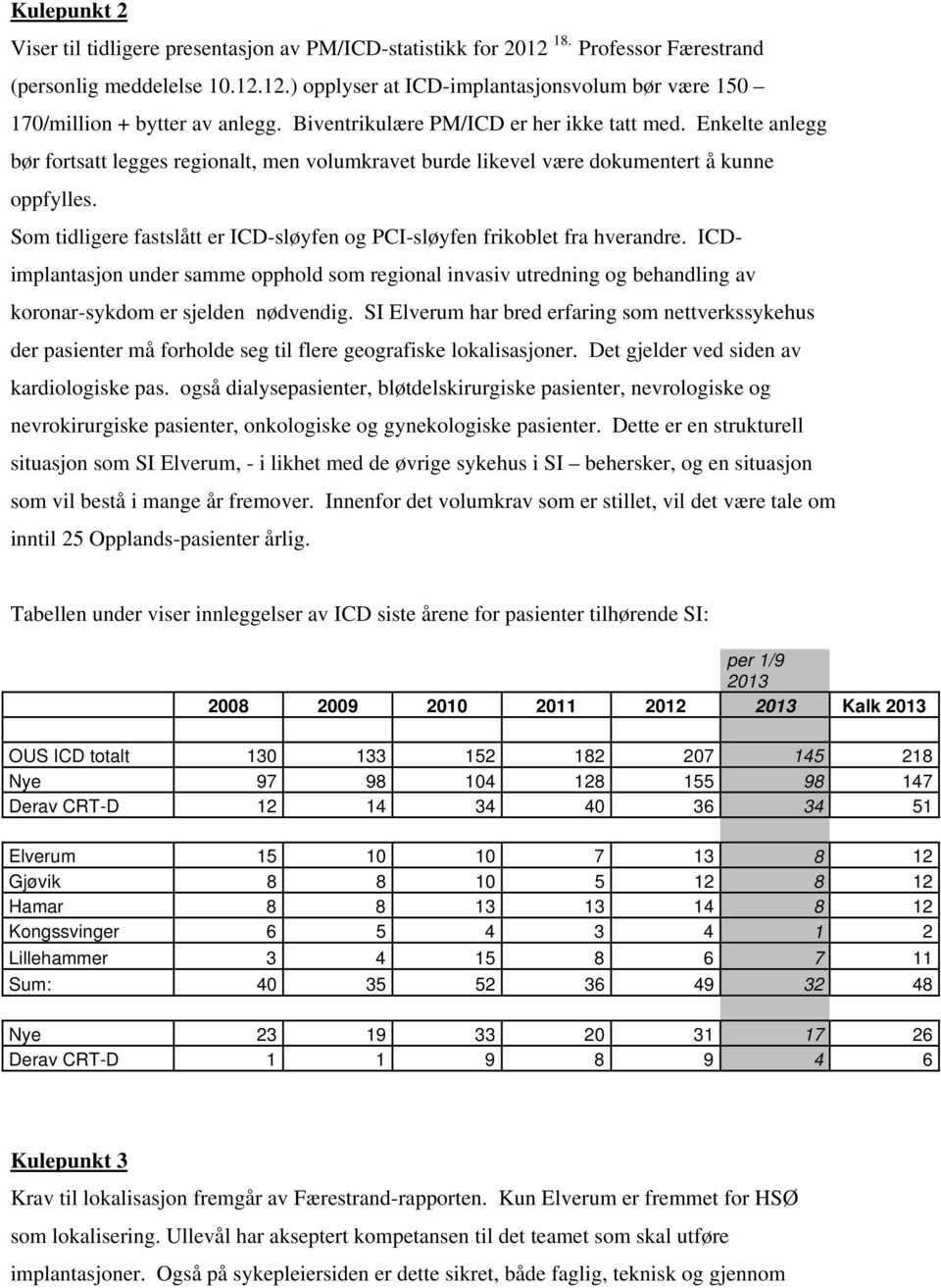 Som tidligere fastslått er ICD-sløyfen og PCI-sløyfen frikoblet fra hverandre. ICDimplantasjon under samme opphold som regional invasiv utredning og behandling av koronar-sykdom er sjelden nødvendig.