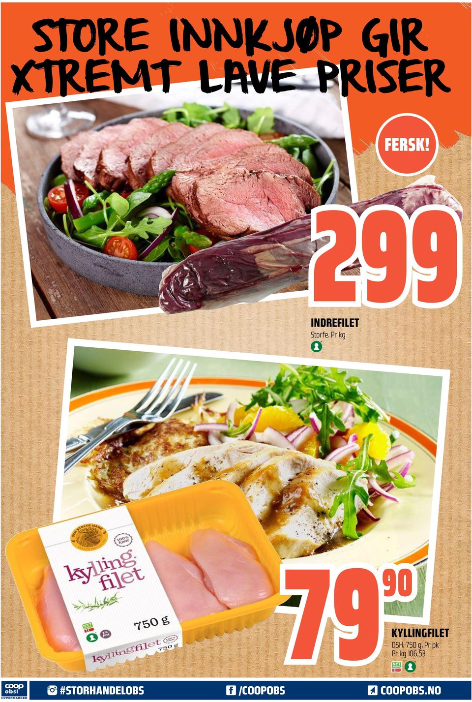 Pr kg 79 KYLLINGFILET DSH. 750 g.