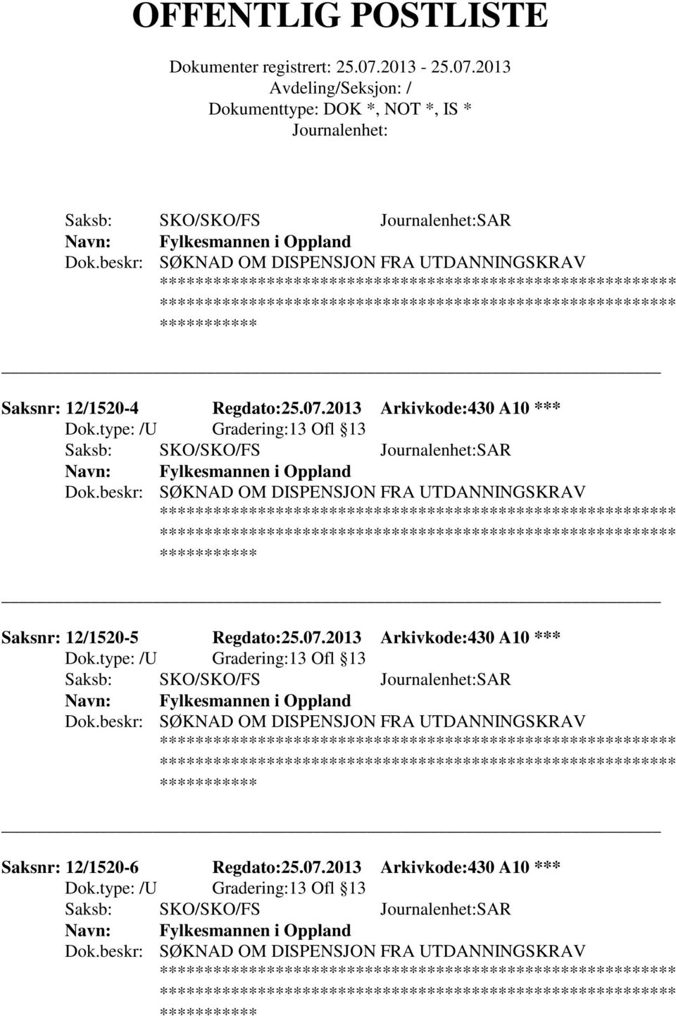 12/1520-5 Regdato:25.07.