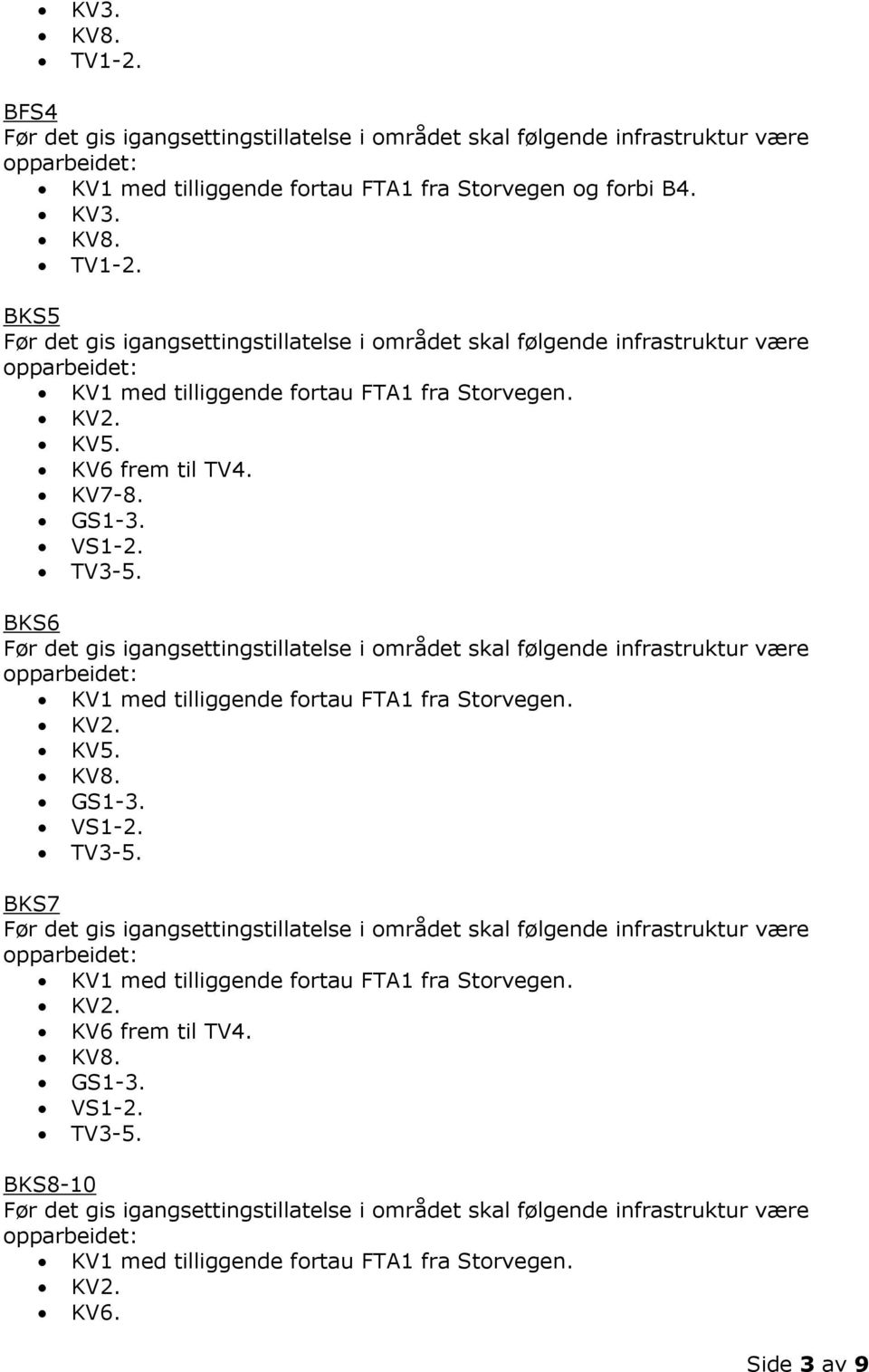 og forbi B4. KV3. TV1-2. BKS5 KV5. KV6 frem til TV4.