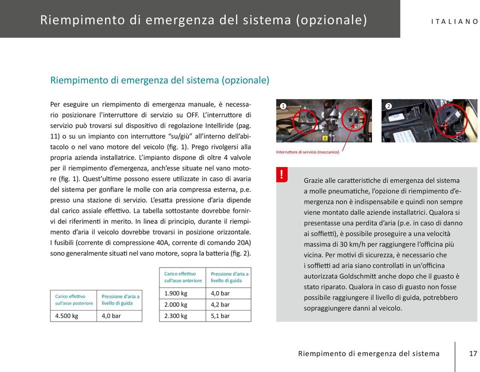 11) o su un impianto con interruttore su/giù all interno dell abitacolo o nel vano motore del veicolo (fig. 1). Prego rivolgersi alla propria azienda installatrice.