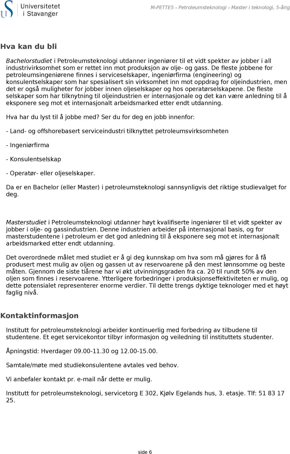 De fleste jobbene for petroleumsingeniørene finnes i serviceselskaper, ingeniørfirma (engineering) og konsulentselskaper som har spesialisert sin virksomhet inn mot oppdrag for oljeindustrien, men