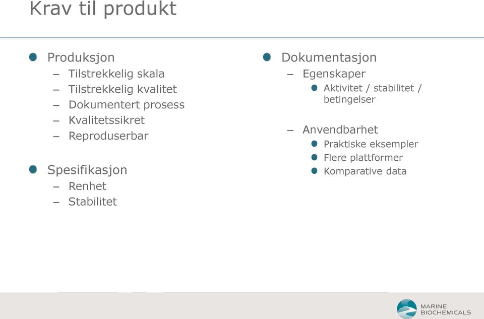 Stabilitet Dokumentasjon Egenskaper Aktivitet / stabilitet /