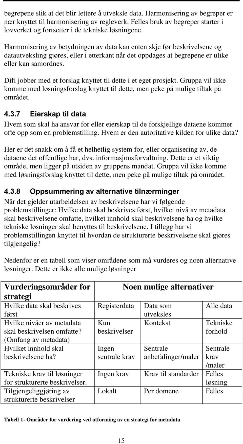 Harmonisering av betydningen av data kan enten skje før beskrivelsene og datautveksling gjøres, eller i etterkant når det oppdages at begrepene er ulike eller kan samordnes.