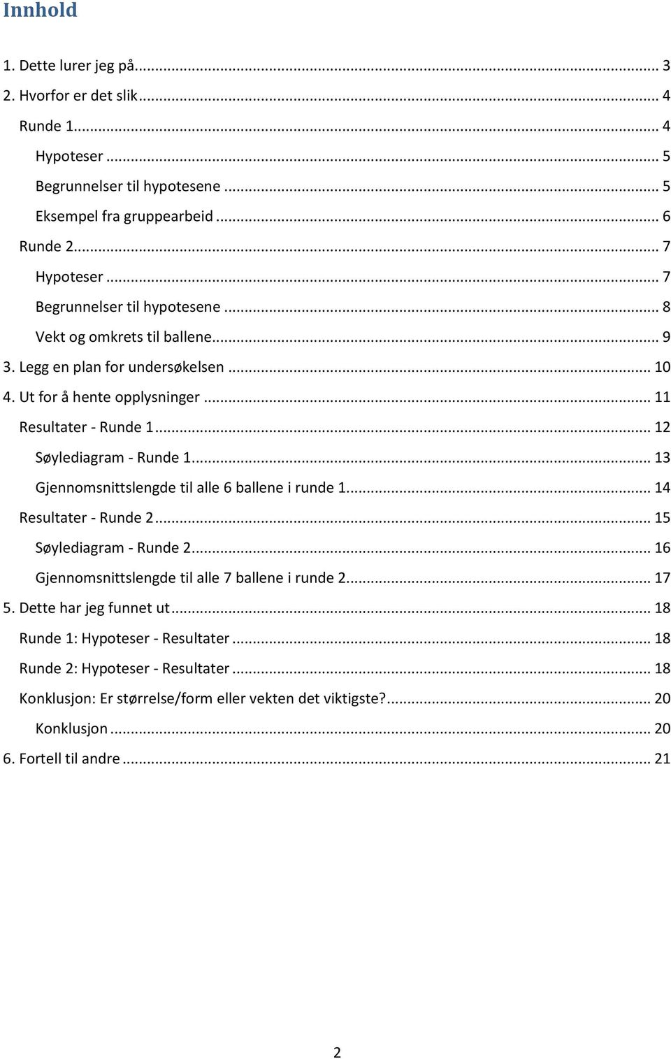 .. 2 Søylediagram - Runde... 3 Gjennomsnittslengde til alle 6 ballene i runde... 4 Resultater - Runde 2... 5 Søylediagram - Runde 2... 6 Gjennomsnittslengde til alle 7 ballene i runde 2.