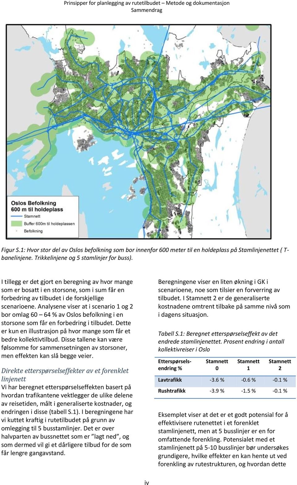 Analysene viser at i scenario 1 og 2 bor omlag 60 64 % av Oslos befolkning i en storsone som får en forbedring i tilbudet. Dette er kun en illustrasjon på hvor mange som får et bedre kollektivtilbud.