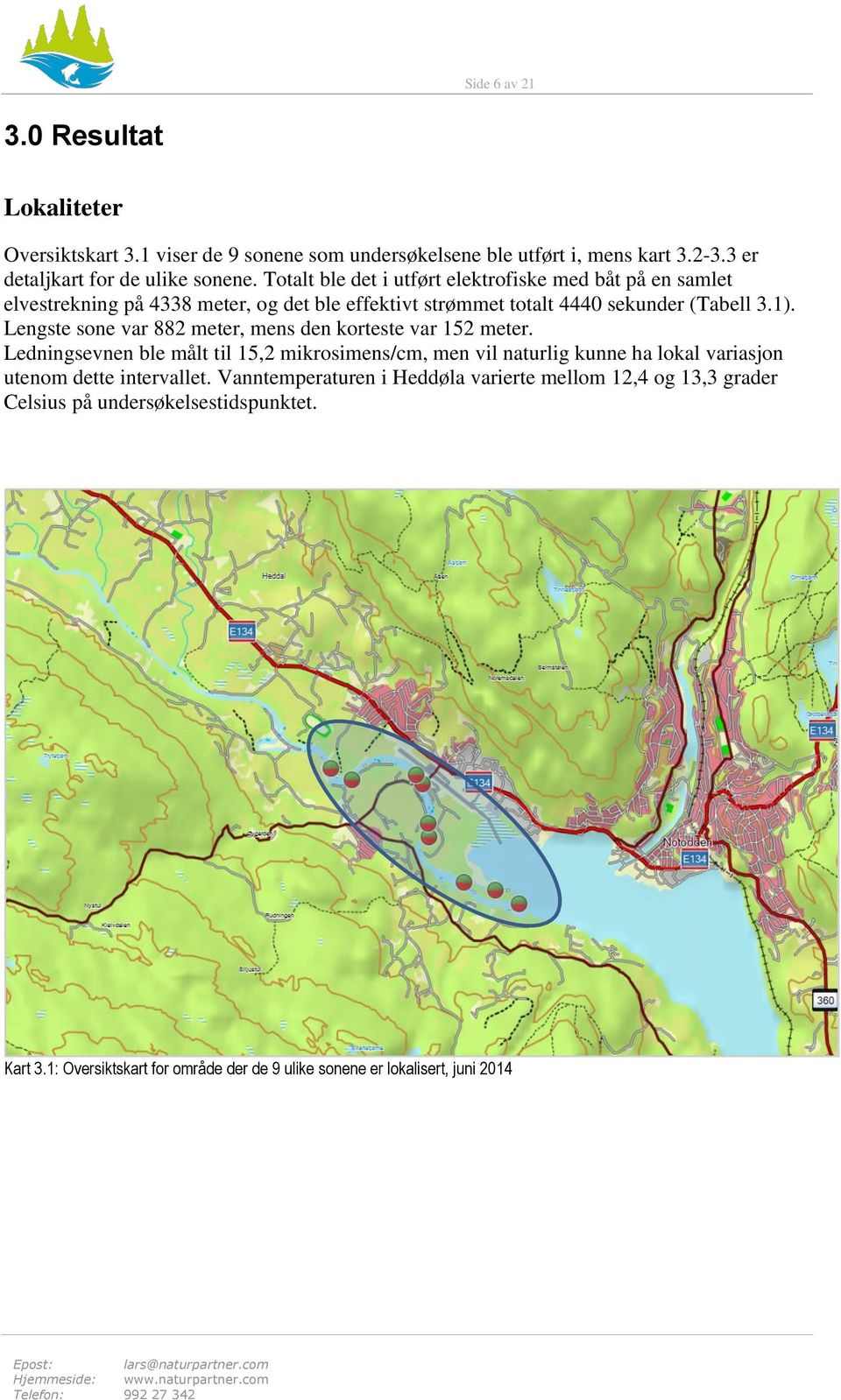 Lengste sone var 882 meter, mens den korteste var 152 meter.