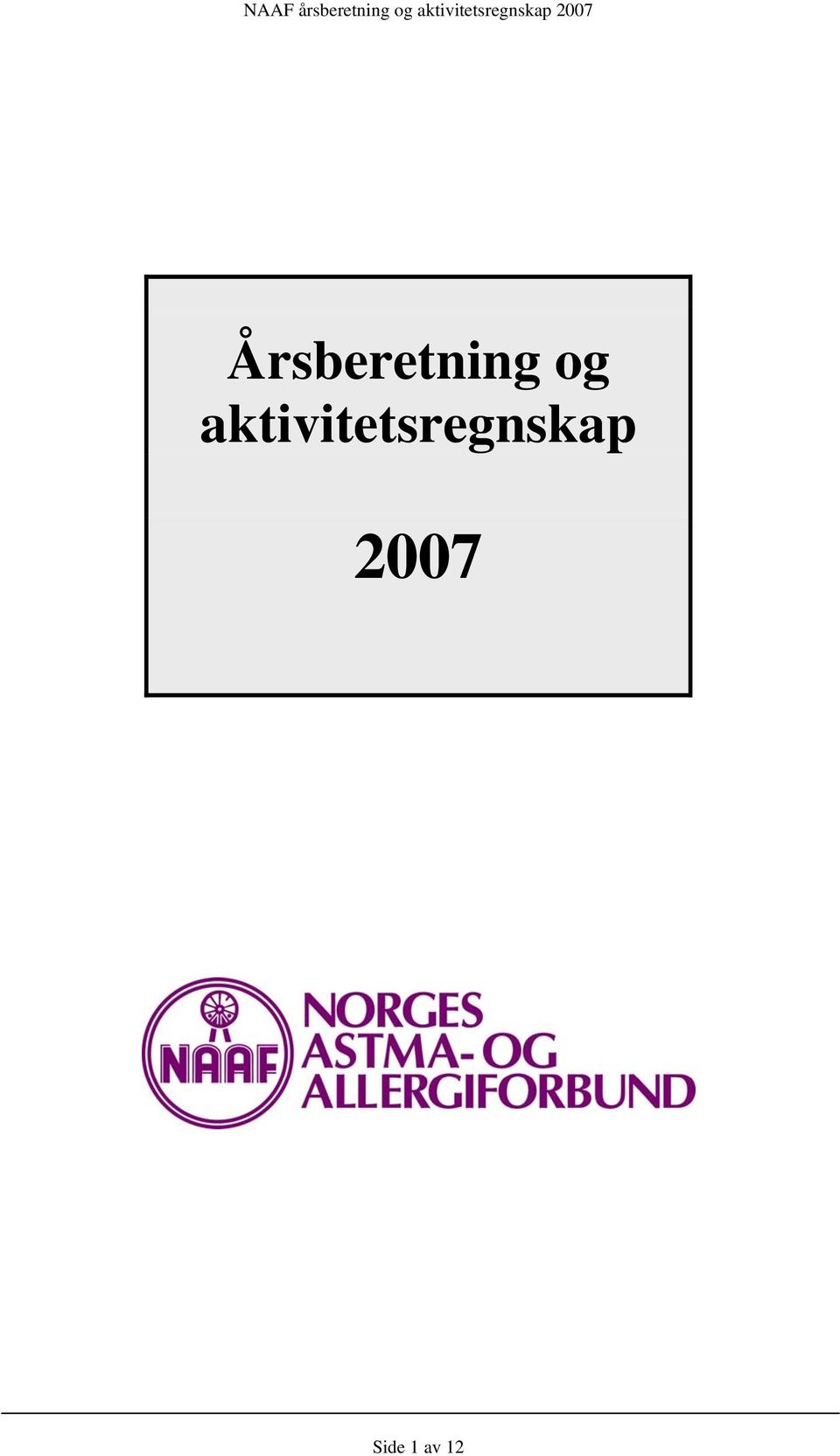 Årsberetning og  Side 1