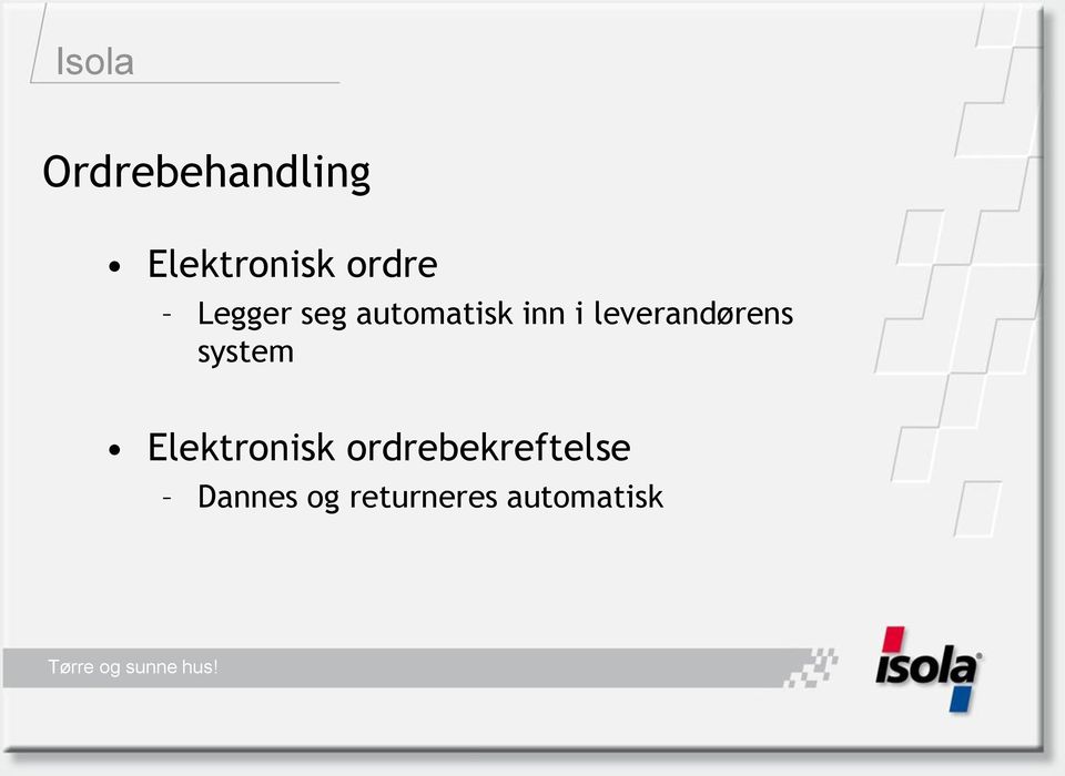 system Elektronisk ordrebekreftelse Dannes