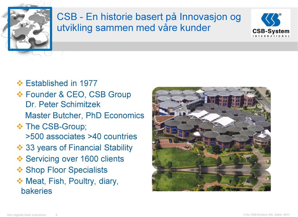 Peter Schimitzek Master Butcher, PhD Economics The CSB-Group; >500 associates >40 countries 33