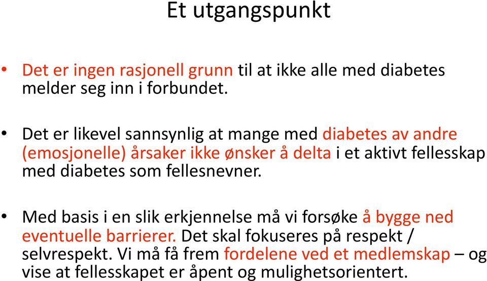 fellesskap med diabetes som fellesnevner.