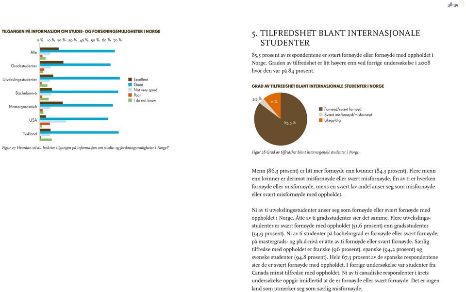 Graden av tilfredshet er litt høyere enn ved forrige undersøkelse i 2008 hvor den var på 84 prosent.