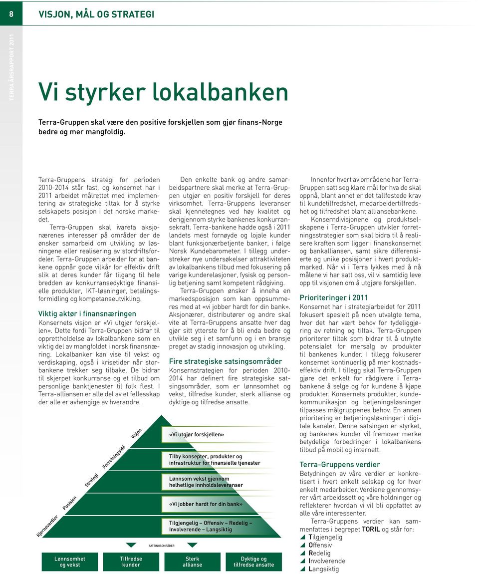 Terra-Gruppen skal ivareta aksjonærenes interesser på områder der de ønsker samarbeid om utvikling av løsningene eller realisering av stordriftsfordeler.