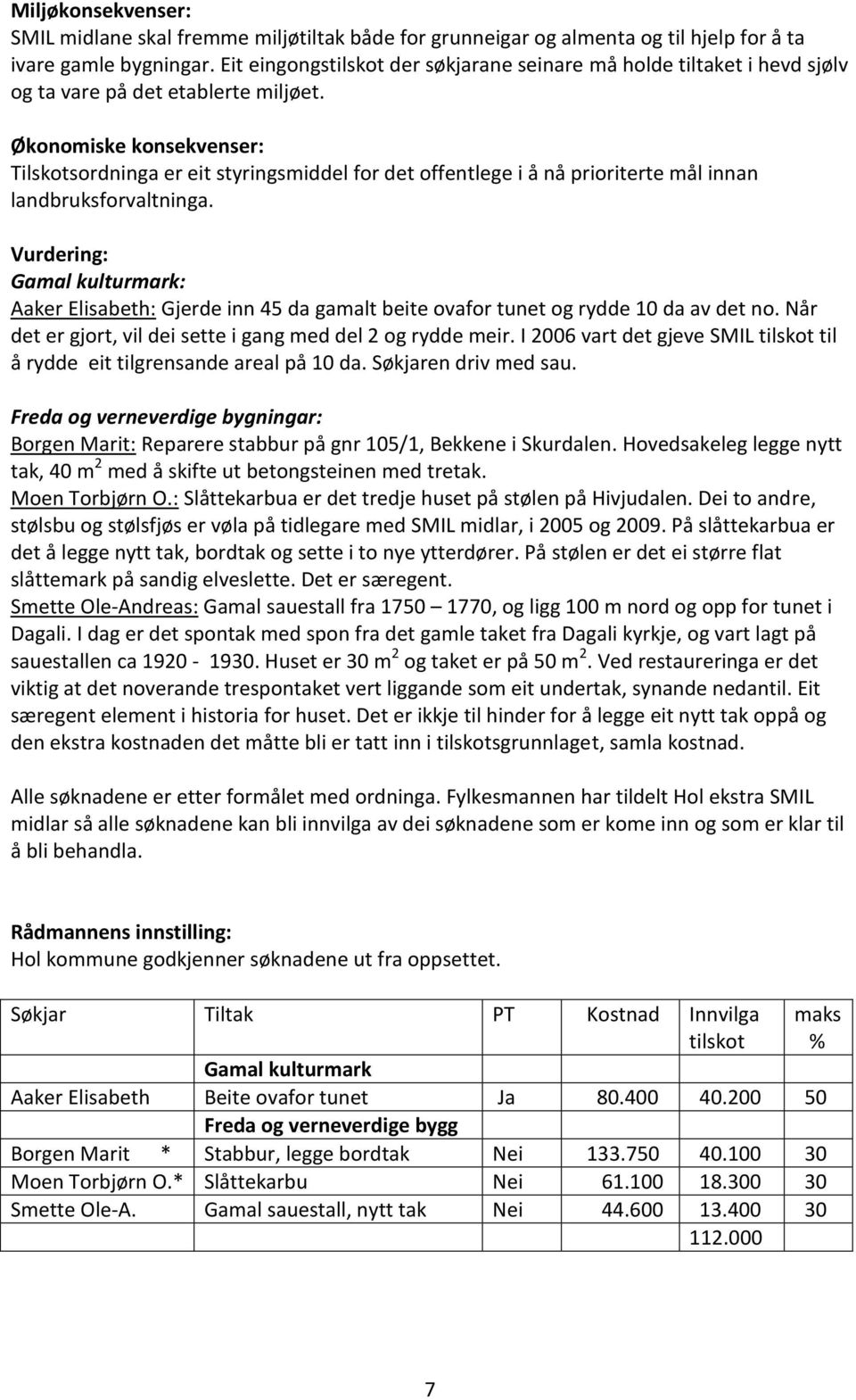 Økonomiske konsekvenser: Tilskotsordninga er eit styringsmiddel for det offentlege i å nå prioriterte mål innan landbruksforvaltninga.