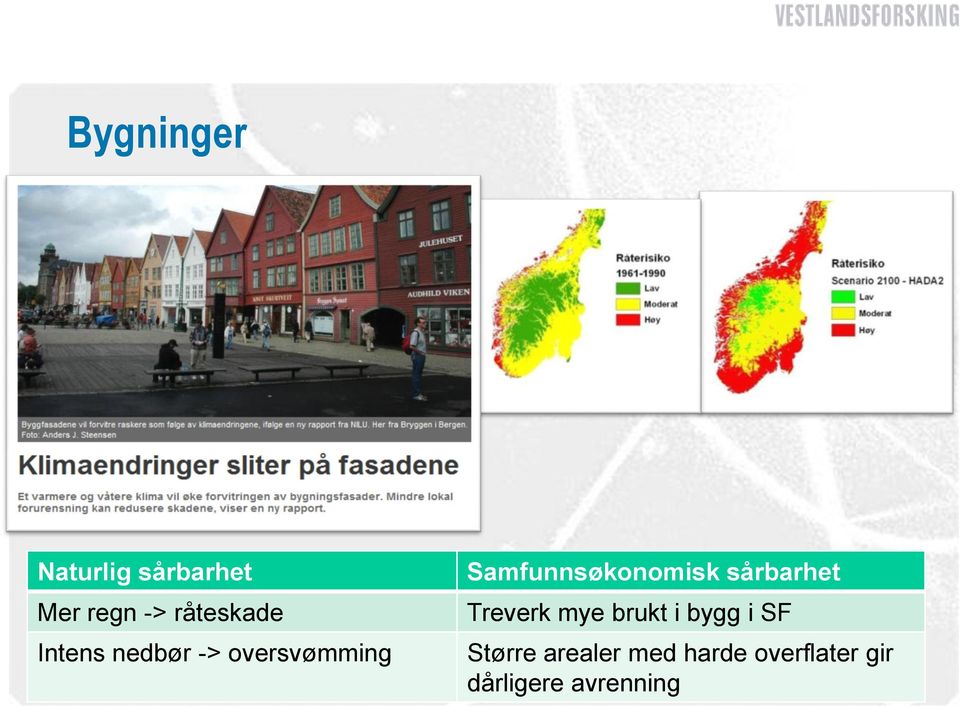 Samfunnsøkonomisk sårbarhet Treverk mye brukt i