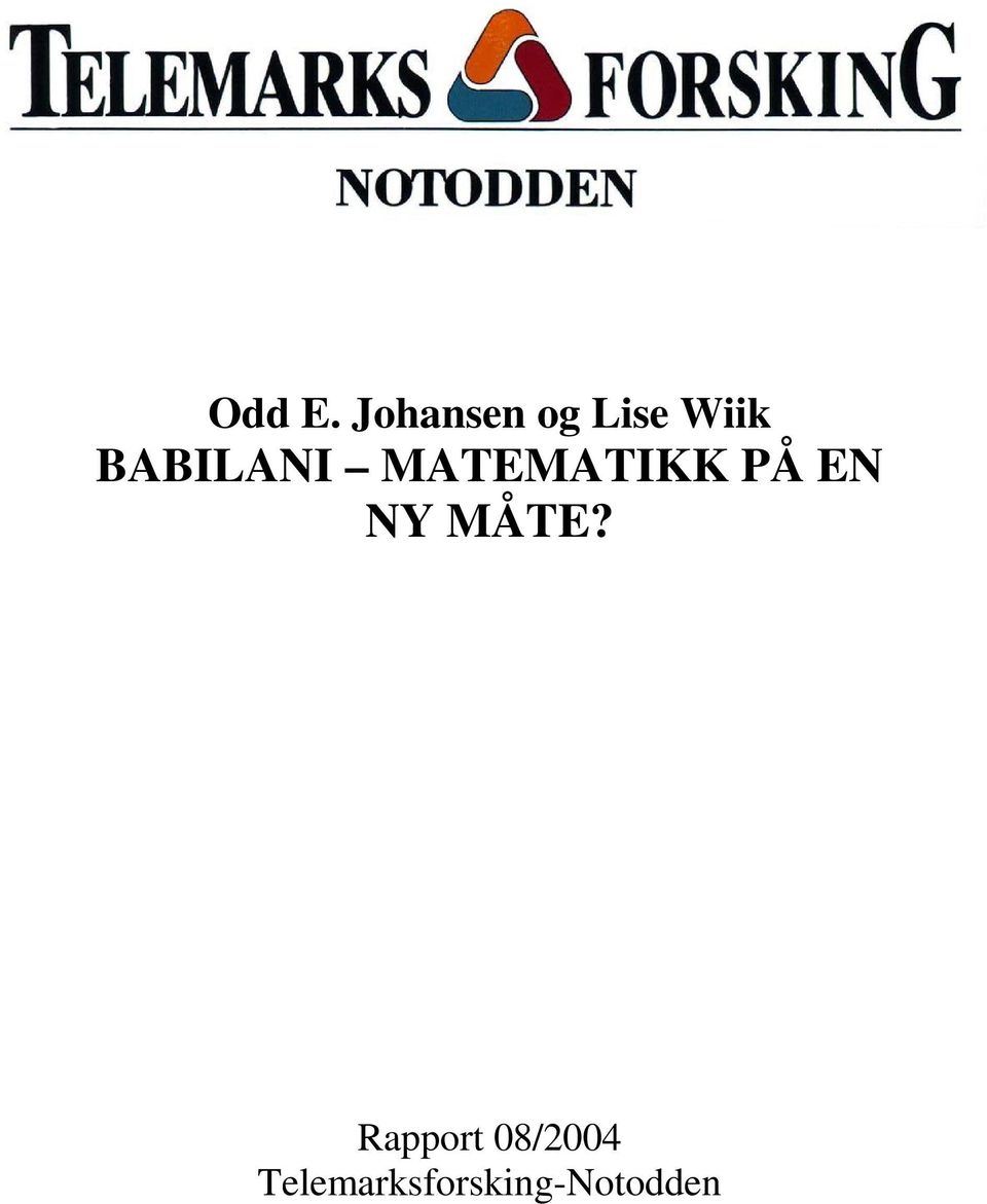 BABILANI MATEMATIKK PÅ EN